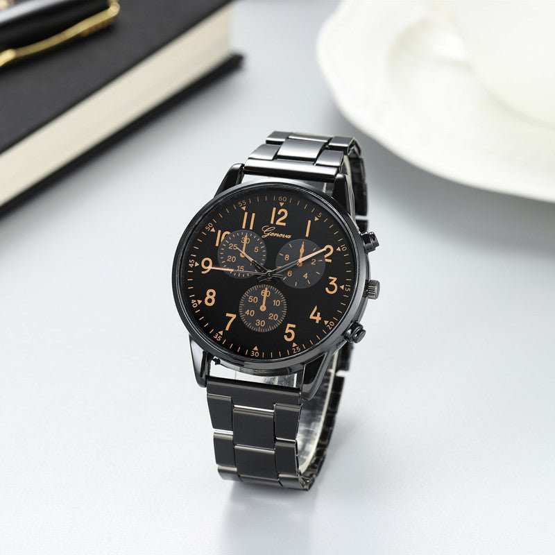 Men's Steel Strap Watch Business Fashion Three - eye Belt - AMIR BAGS INDIA PRIVATE LIMITED