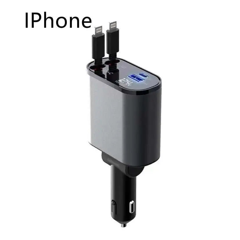 Metal Car Charger 100W Super Fast Charging Car Cigarette Lighter USB AOverview:1. Charging speed increased by 300% when getting in the car, charging when getting off the car, fully charged, super fast charging.2. Easy to retract and reDropshipmanAMIR BAGS INDIA PRIVATE LIMITEDnull