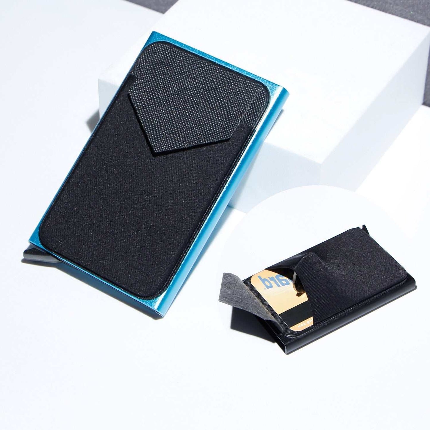 Metal Card Strap Lycra Cloth Anti - theft Swiping Aluminum Alloy Credit Card Box Business Card Case Multi Card Holder - AMIR BAGS INDIA PRIVATE LIMITED