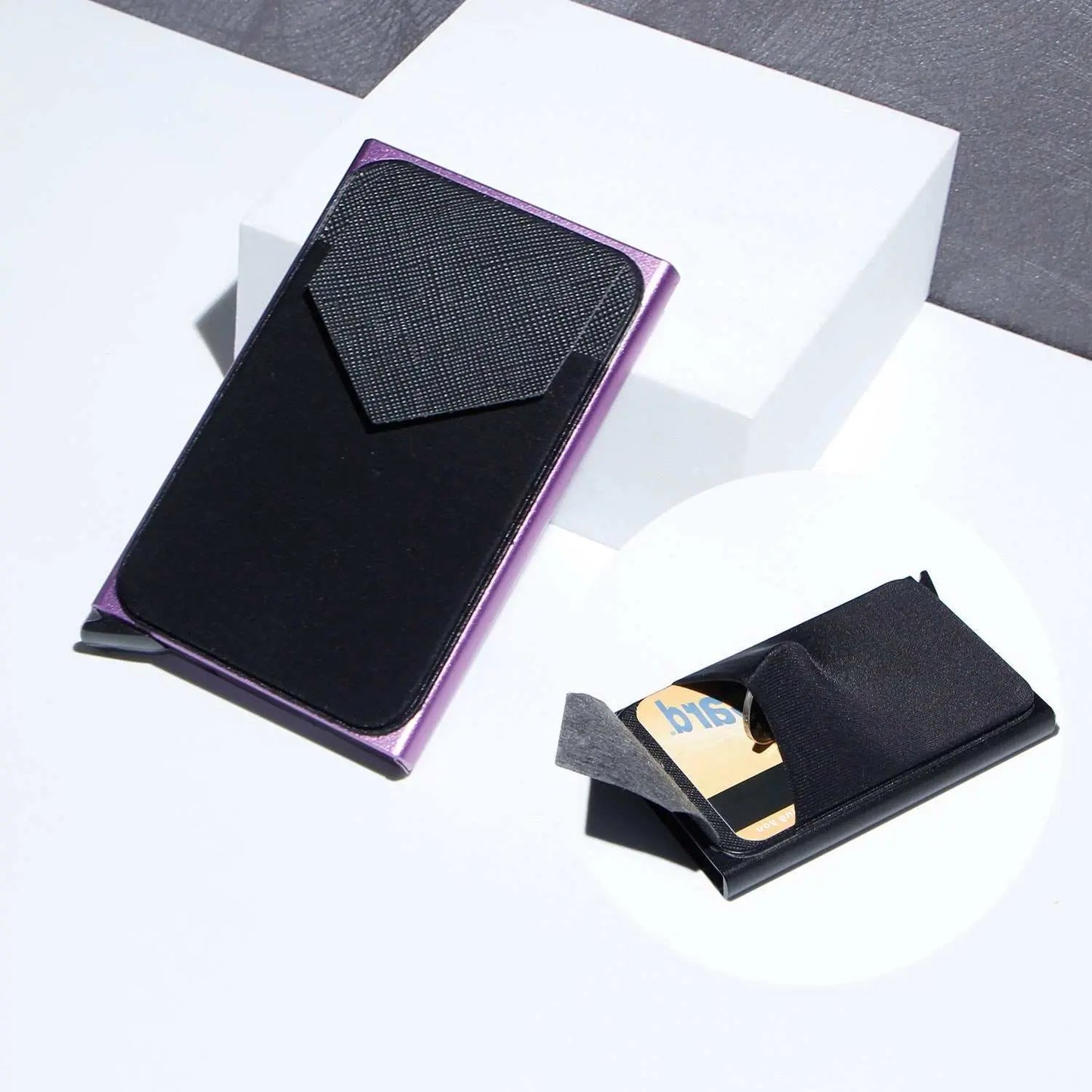 Metal Card Strap Lycra Cloth Anti - theft Swiping Aluminum Alloy Credit Card Box Business Card Case Multi Card Holder - AMIR BAGS INDIA PRIVATE LIMITED