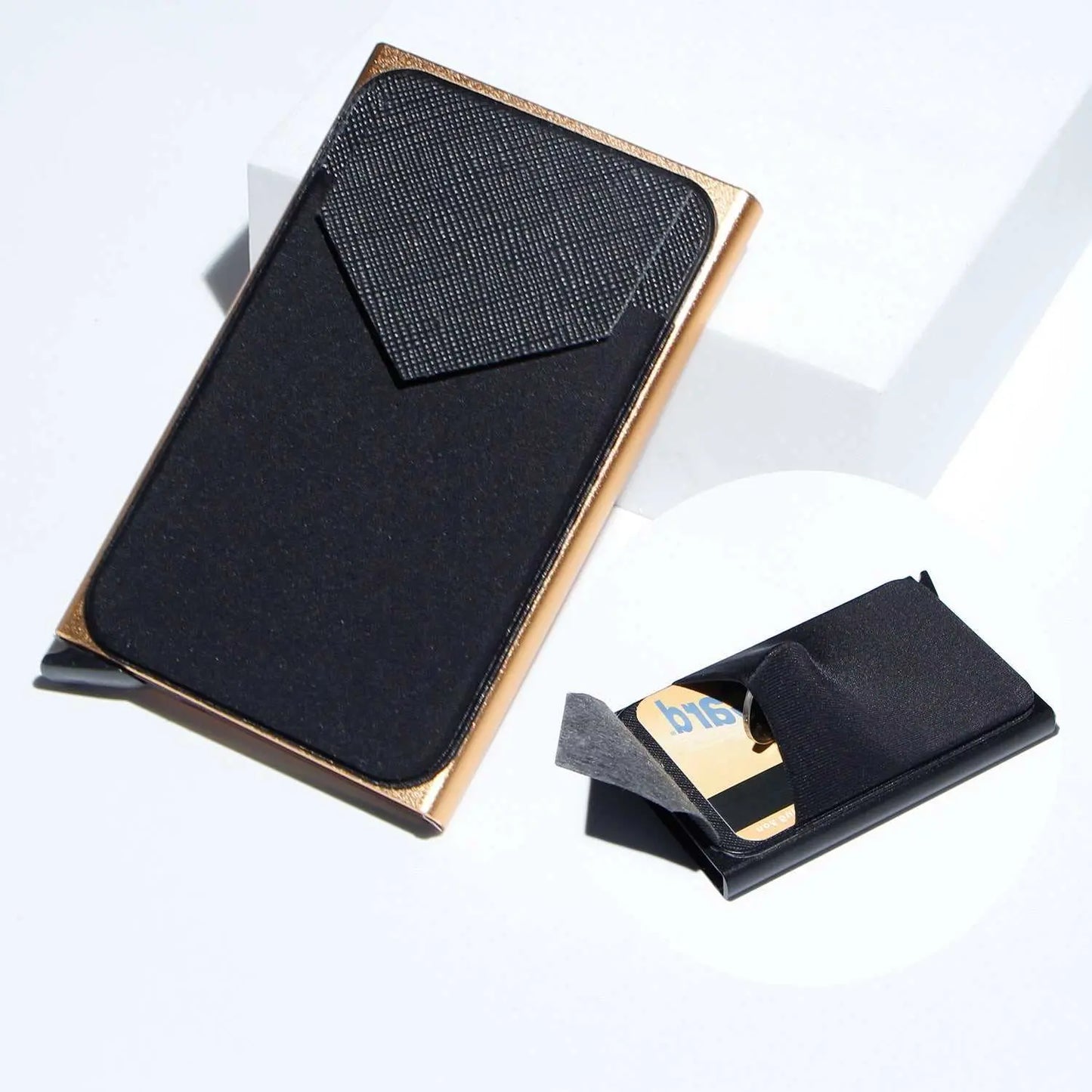 Metal Card Strap Lycra Cloth Anti - theft Swiping Aluminum Alloy Credit Card Box Business Card Case Multi Card Holder - AMIR BAGS INDIA PRIVATE LIMITED