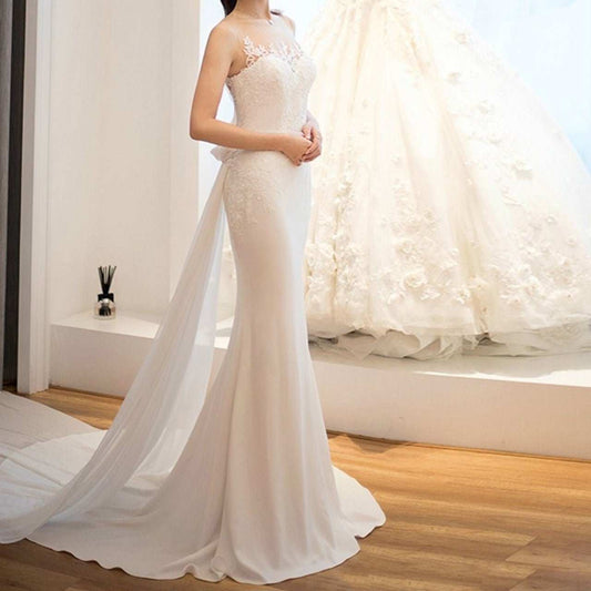 Mid - waist Dream See - through Super Fairy Light Wedding Dress - AMIR BAGS INDIA PRIVATE LIMITED