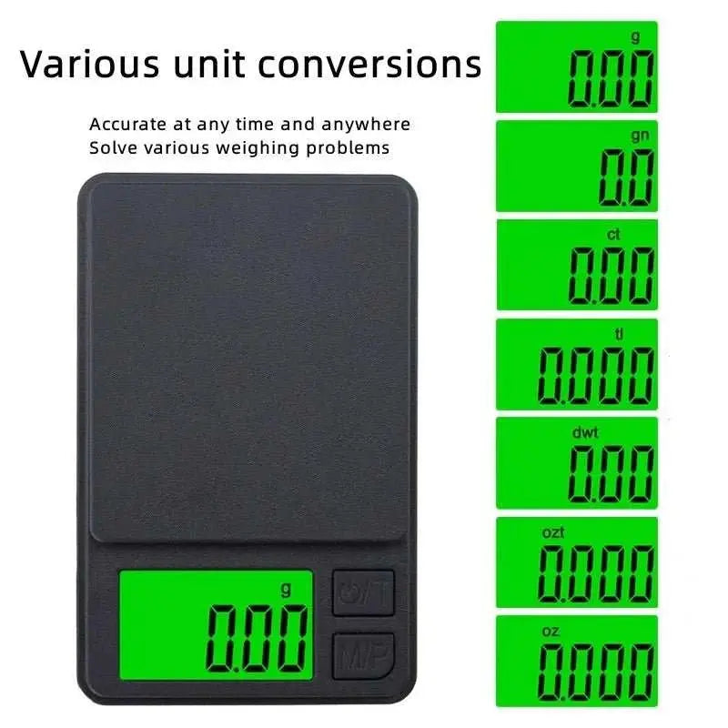 Mini high - precision LCD digital pocket scale 1kg/0.1g 500g/0.01g jewelry scale food scale kitchen mini gram scale with backlight - AMIR BAGS INDIA PRIVATE LIMITED