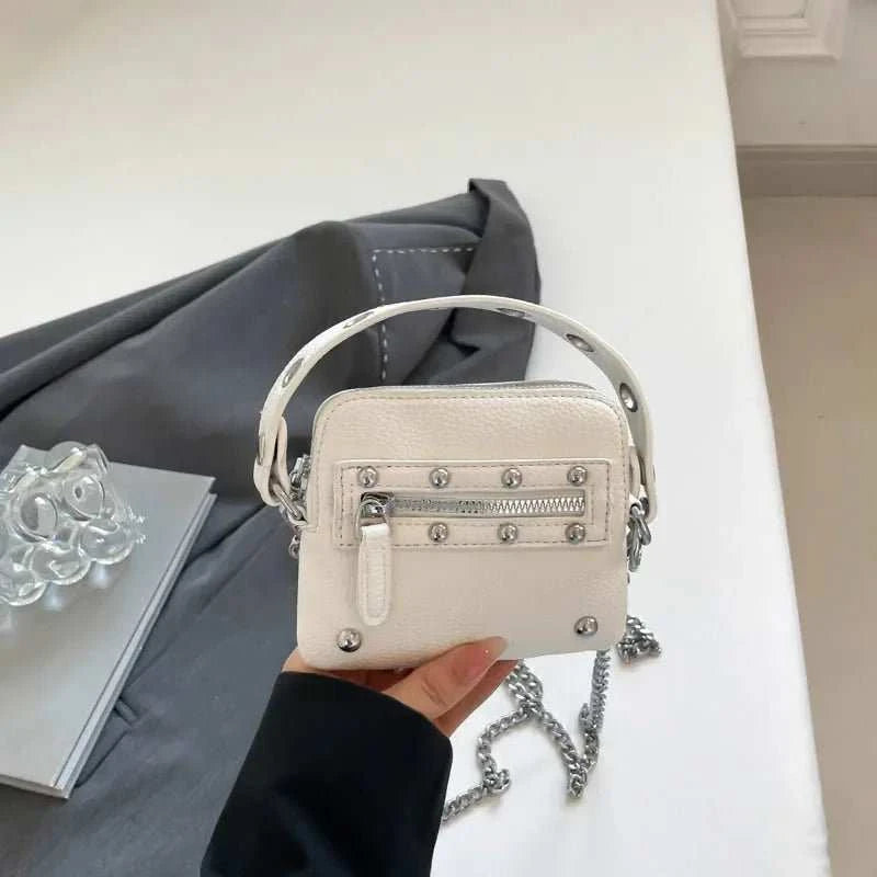 Mini Sling Bag Fashion Dress Accessory Punk Style Casual Crossbody Chest Bag Zipper Mini Mobile Phone Bag Underarm Purse - AMIR BAGS INDIA PRIVATE LIMITED