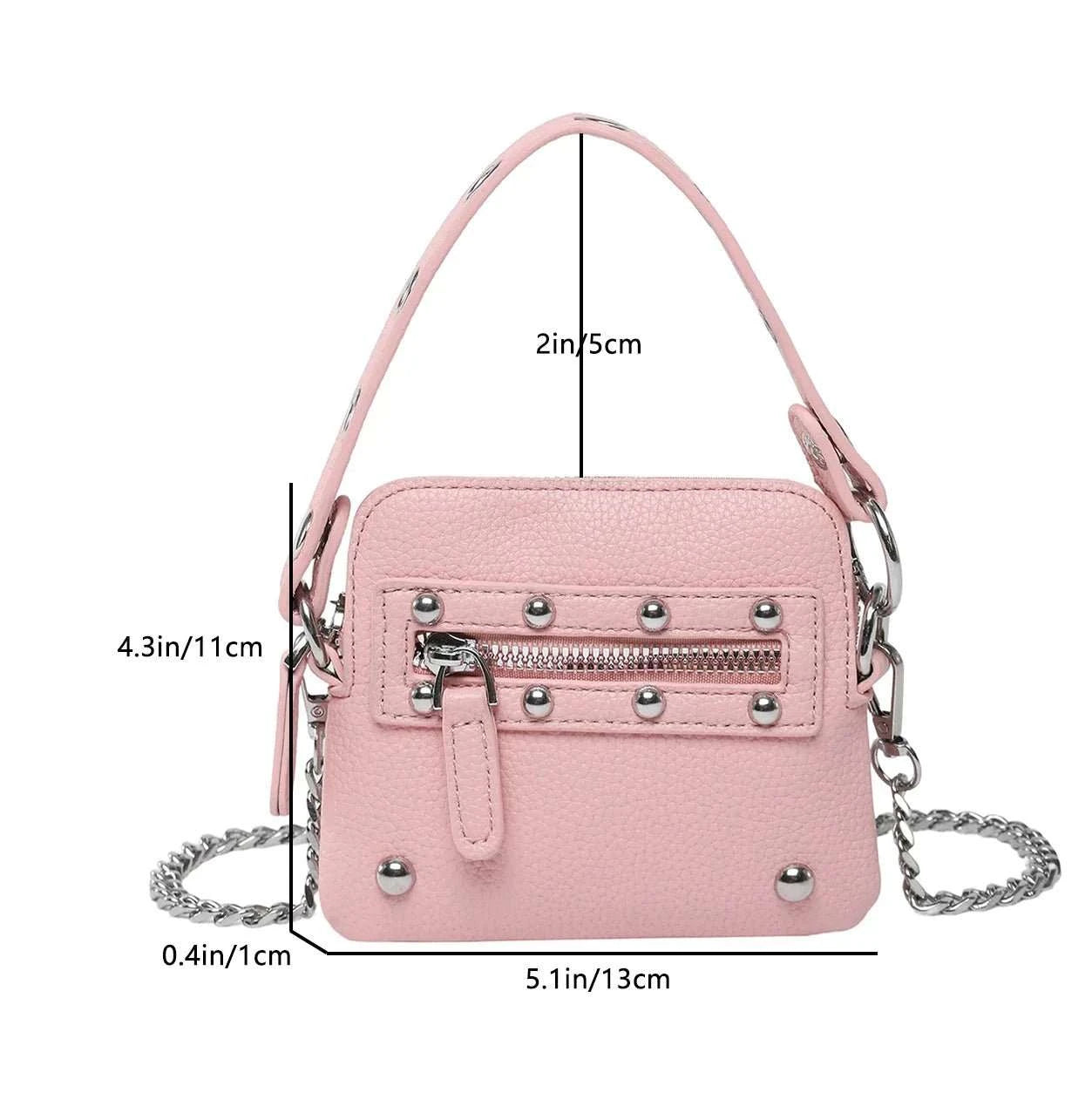 Mini Sling Bag Fashion Dress Accessory Punk Style Casual Crossbody Chest Bag Zipper Mini Mobile Phone Bag Underarm Purse - AMIR BAGS INDIA PRIVATE LIMITED