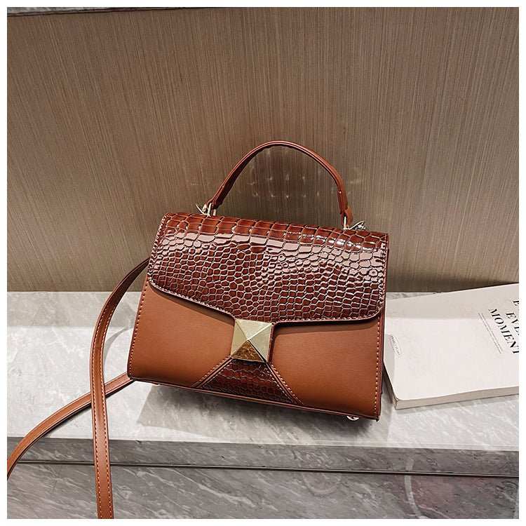 Mining Stone Pattern Stitching Square Pouch Women's Classic All - match Niche Shoulder Bag - AMIR BAGS INDIA PRIVATE LIMITED