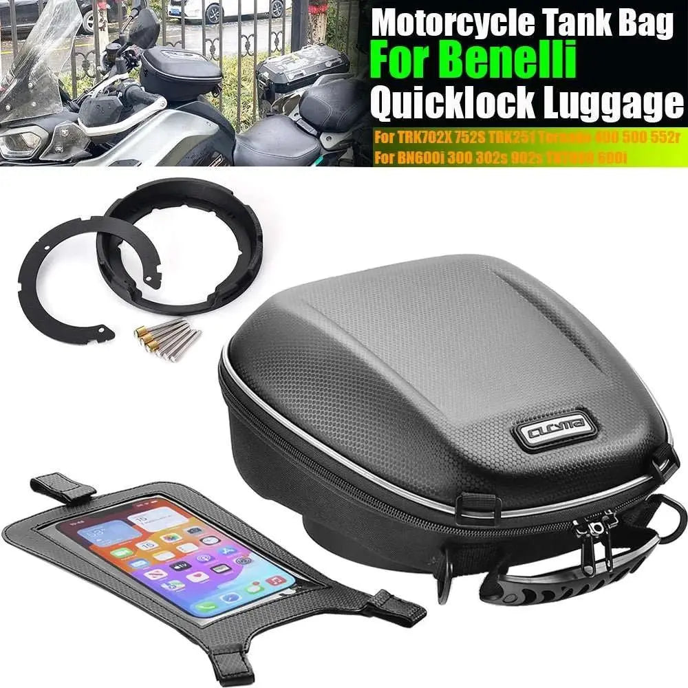 Motorcycle Tank Bag Quick Lock for Benelli TRK702 X 752 S TRK251 BN 300 302 600 BN902S TNT899 Tornado Tankbags Luggage - AMIR BAGS INDIA PRIVATE LIMITED