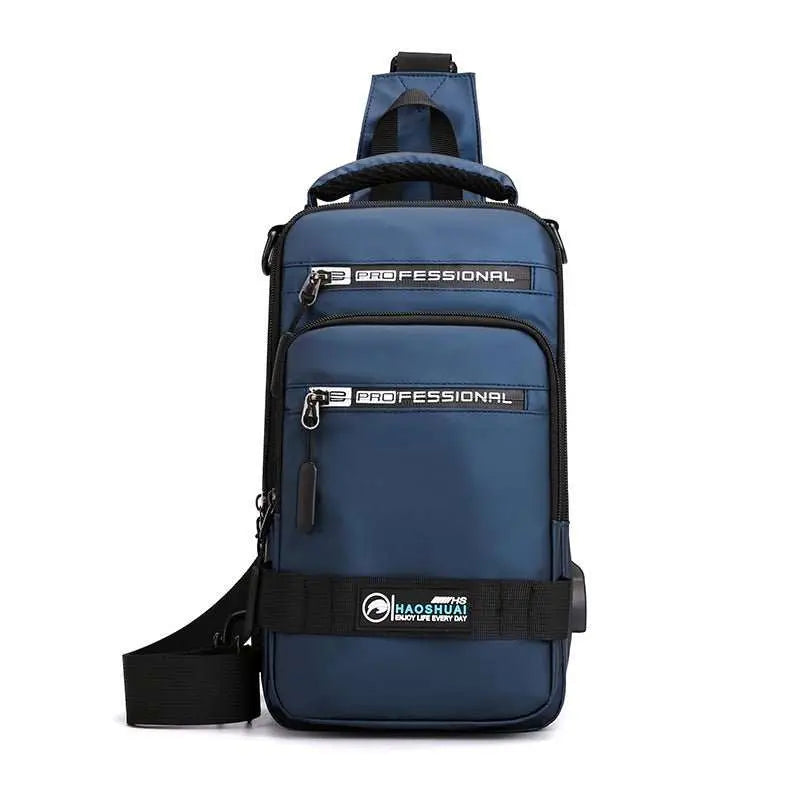 Multifunction Bags For Men Nylon Backpack Crossbody Shoulder Bag With USB Charging Port Chest Bags Pack - AMIR BAGS INDIA PRIVATE LIMITED