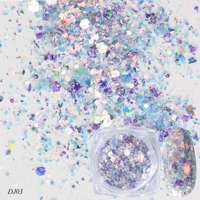 Nail Art Glitter 12 Color Light Change Onion Pink Symphony Glitter Sequin - AMIR BAGS INDIA PRIVATE LIMITED