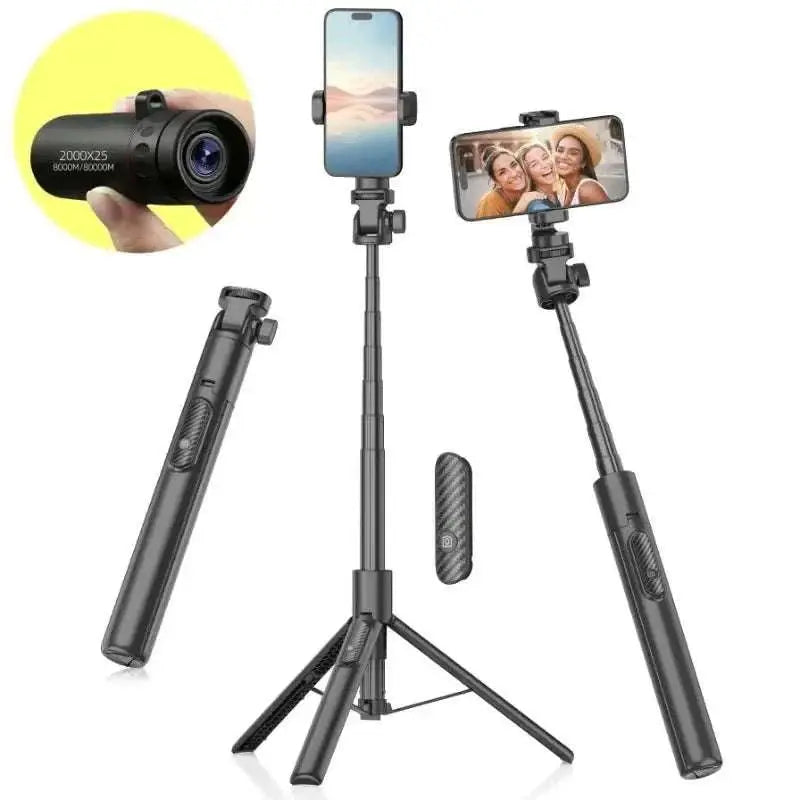 2000x25 HD monocular with portable phone holder and tripod for camping and birdwatching