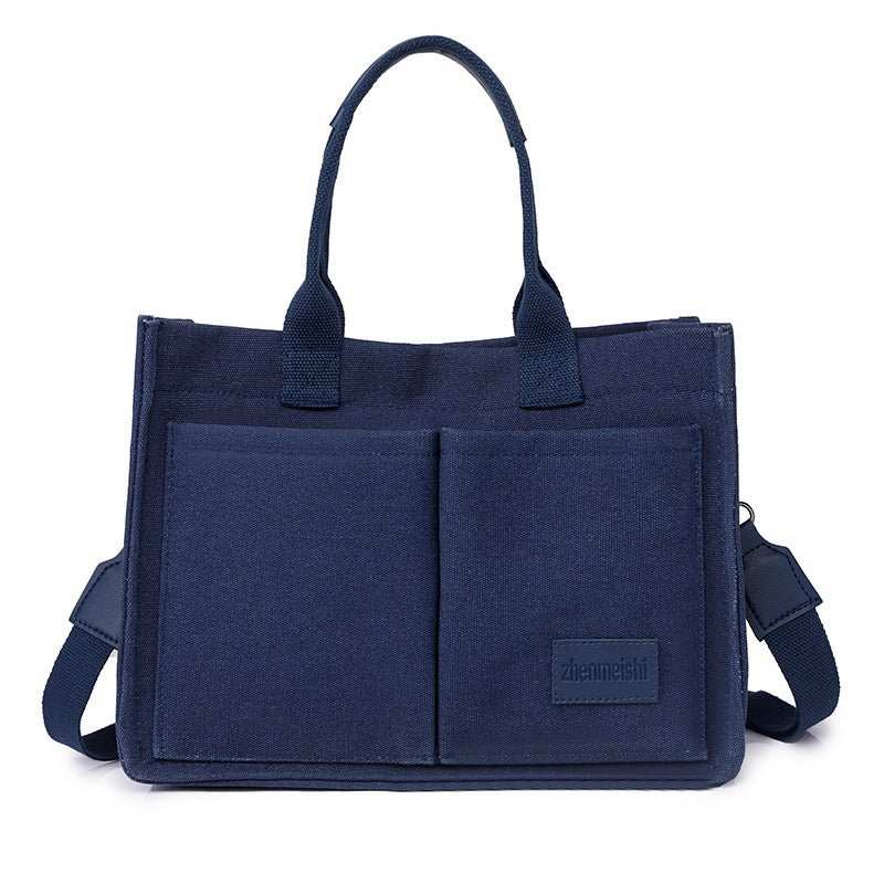 New Canvas Shoulder Bag Women Large Capacity Multi - pocket Handbags Casual Crossbody Shopper Bags For Students - AMIR BAGS INDIA PRIVATE LIMITED