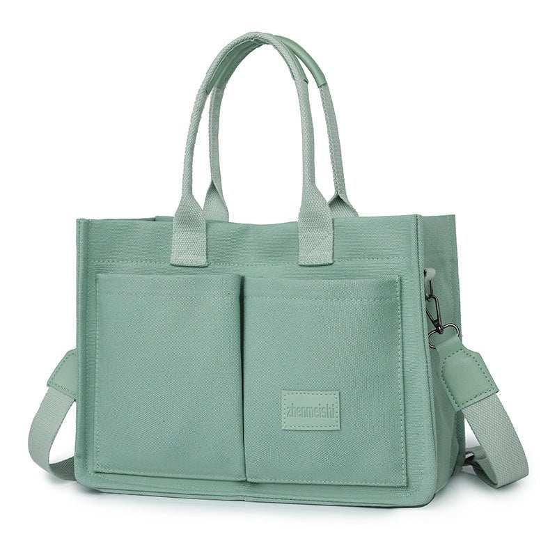 New Canvas Shoulder Bag Women Large Capacity Multi - pocket Handbags Casual Crossbody Shopper Bags For Students - AMIR BAGS INDIA PRIVATE LIMITED