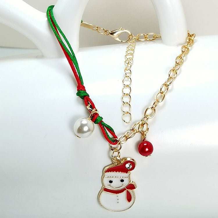 New Christmas Snowman Santa Claus Tree Snowflake Elk Bracelet Christmas Gift Charm Bracelet Chain Pendant For Women New Year Fashion Gift - AMIR BAGS INDIA PRIVATE LIMITED
