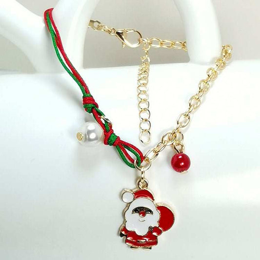 New Christmas Snowman Santa Claus Tree Snowflake Elk Bracelet Christmas Gift Charm Bracelet Chain Pendant For Women New Year Fashion Gift - AMIR BAGS INDIA PRIVATE LIMITED