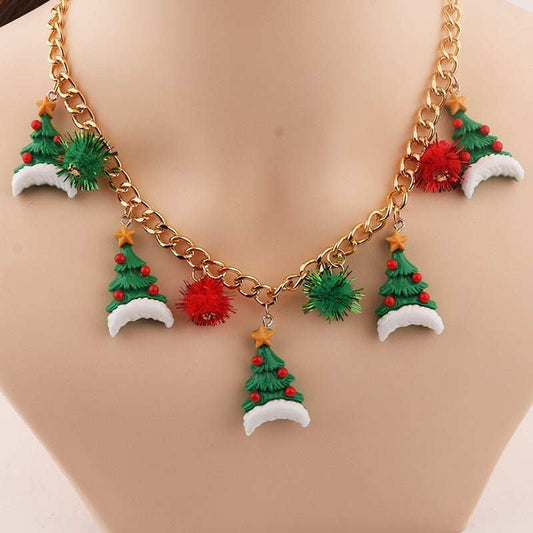 New Christmas Tree Bell Santa Claus Necklace Creative Personalized Pendant Clavicle Chain Women's Jewelry - AMIR BAGS INDIA PRIVATE LIMITED