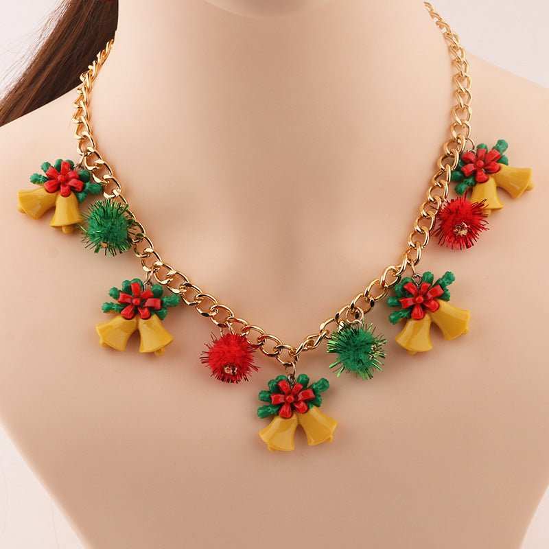 New Christmas Tree Bell Santa Claus Necklace Creative Personalized Pendant Clavicle Chain Women's Jewelry - AMIR BAGS INDIA PRIVATE LIMITED
