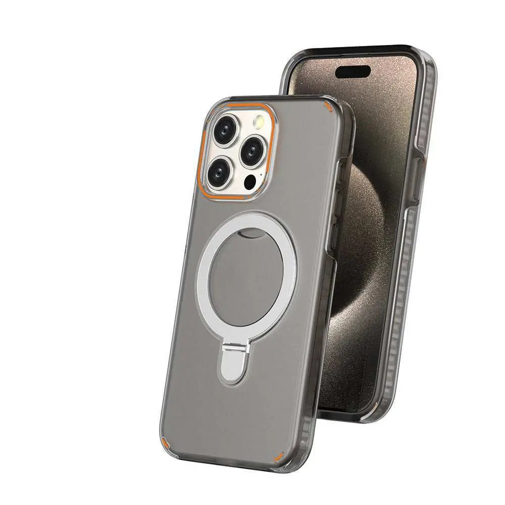 New Colorful Magnetic Bracket Phone Case With Holder Stand Cover For Magesafe Magnetic Transparent Wireless Charge Case For Phone - AMIR BAGS INDIA PRIVATE LIMITED