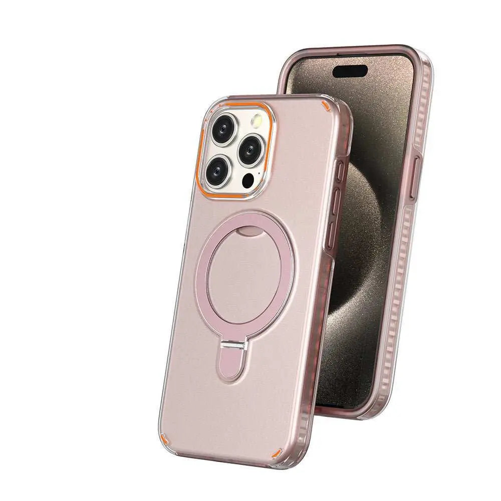 New Colorful Magnetic Bracket Phone Case With Holder Stand Cover For Magesafe Magnetic Transparent Wireless Charge Case For Phone - AMIR BAGS INDIA PRIVATE LIMITED