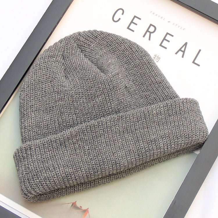 New Fashion Mens Beanie Winter Knit Hat Boy Skullcap Sailor Cap Cuffs Retro Navy Short Hat Solid Color Unisex Autumn Warm Cap - AMIR BAGS INDIA PRIVATE LIMITED
