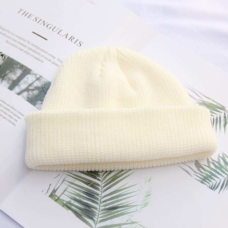 New Fashion Mens Beanie Winter Knit Hat Boy Skullcap Sailor Cap Cuffs Retro Navy Short Hat Solid Color Unisex Autumn Warm Cap - AMIR BAGS INDIA PRIVATE LIMITED