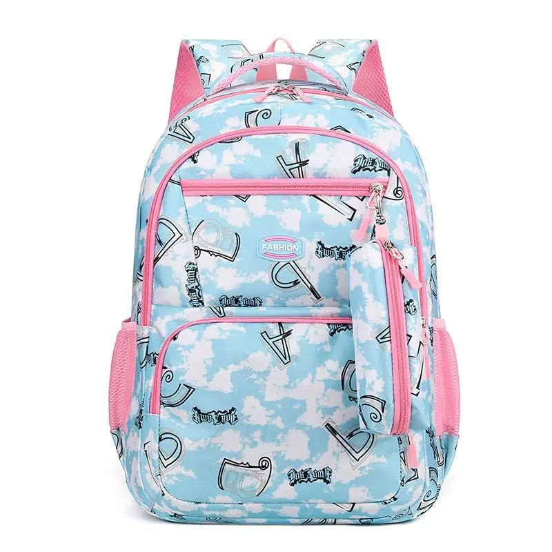 New Letter Print Backpack With Pencil Case Fsahion Sweet Primary School Students Schoolbag For Girls Boys - AMIR BAGS INDIA PRIVATE LIMITED
