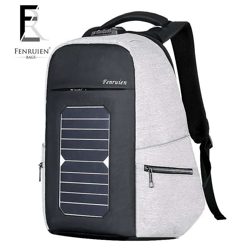 New solar charge outdoor double shoulder bag men business custom anti - theft backpack 15 inch Laptop Bag - AMIR BAGS INDIA PRIVATE LIMITED