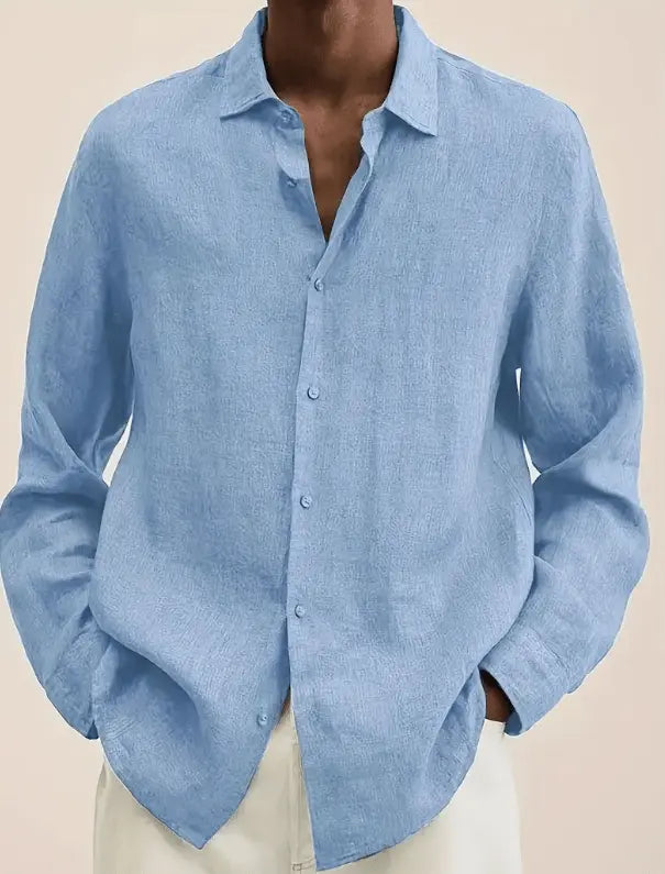 New Solid Color Long Sleeve Shirt Casual Stand Collar Shirt For Men - AMIR BAGS INDIA PRIVATE LIMITED