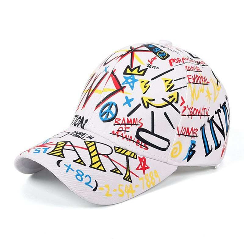 New WHAT Graffiti Baseball Cap Hip Hop Tide Hat Summer Travel Shade Caps Men Women Outdoor Sports Casual Hats Snapback Hats Gorr - AMIR BAGS INDIA PRIVATE LIMITED