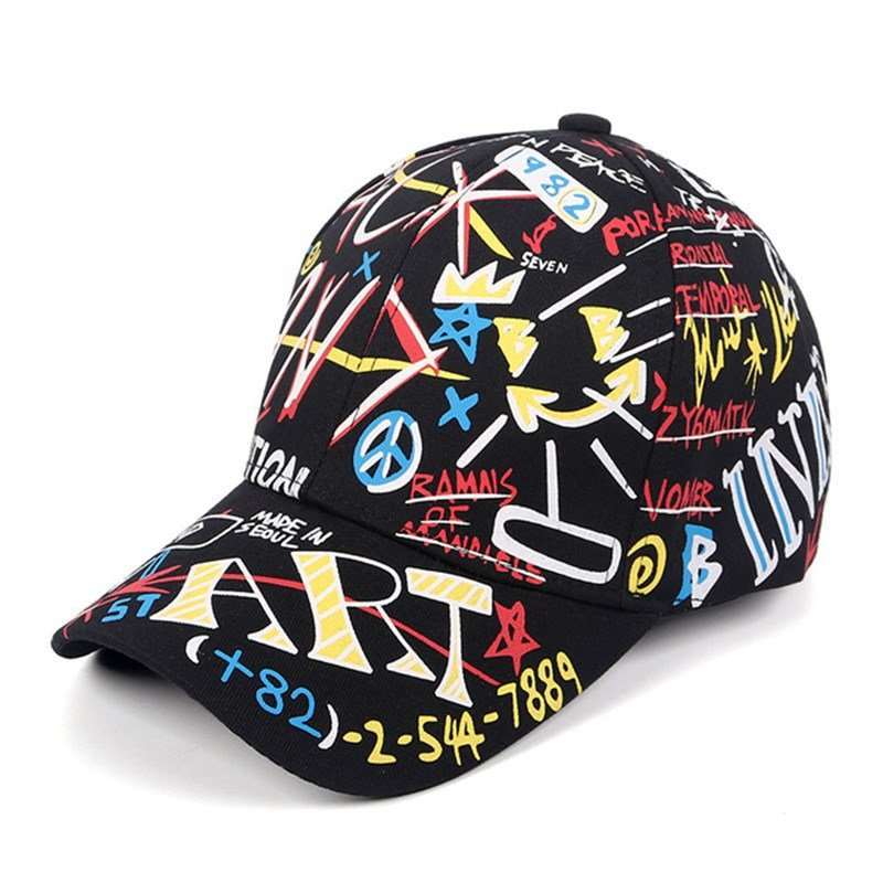 New WHAT Graffiti Baseball Cap Hip Hop Tide Hat Summer Travel Shade Caps Men Women Outdoor Sports Casual Hats Snapback Hats Gorr - AMIR BAGS INDIA PRIVATE LIMITED