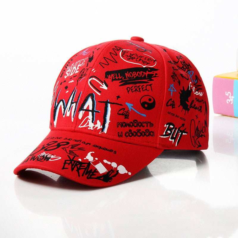 New WHAT Graffiti Baseball Cap Hip Hop Tide Hat Summer Travel Shade Caps Men Women Outdoor Sports Casual Hats Snapback Hats Gorr - AMIR BAGS INDIA PRIVATE LIMITED