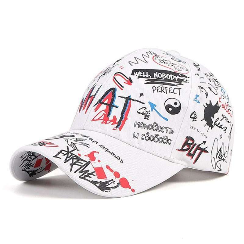 New WHAT Graffiti Baseball Cap Hip Hop Tide Hat Summer Travel Shade Caps Men Women Outdoor Sports Casual Hats Snapback Hats Gorr - AMIR BAGS INDIA PRIVATE LIMITED
