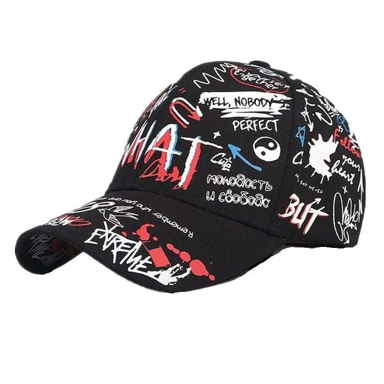 New WHAT Graffiti Baseball Cap Hip Hop Tide Hat Summer Travel Shade Caps Men Women Outdoor Sports Casual Hats Snapback Hats Gorr - AMIR BAGS INDIA PRIVATE LIMITED