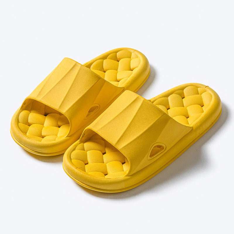 New Woven Texture Non - slip Slippers For Women Summer Indoor Floor Bathroom Home Slipper Men House Shoes - AMIR BAGS INDIA PRIVATE LIMITED