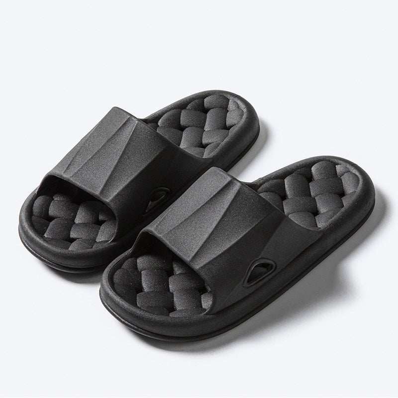 New Woven Texture Non - slip Slippers For Women Summer Indoor Floor Bathroom Home Slipper Men House Shoes - AMIR BAGS INDIA PRIVATE LIMITED
