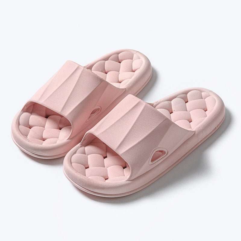 New Woven Texture Non - slip Slippers For Women Summer Indoor Floor Bathroom Home Slipper Men House Shoes - AMIR BAGS INDIA PRIVATE LIMITED