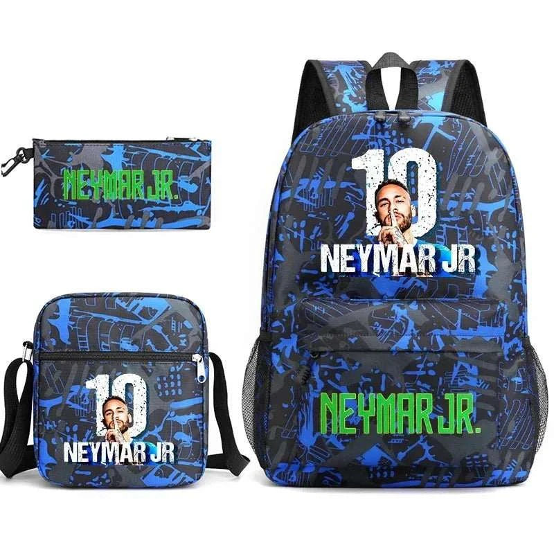 Neymar Avatar print student school bag set casual backpack pencil bag shoulder bag 3 - piece set - AMIR BAGS INDIA PRIVATE LIMITED