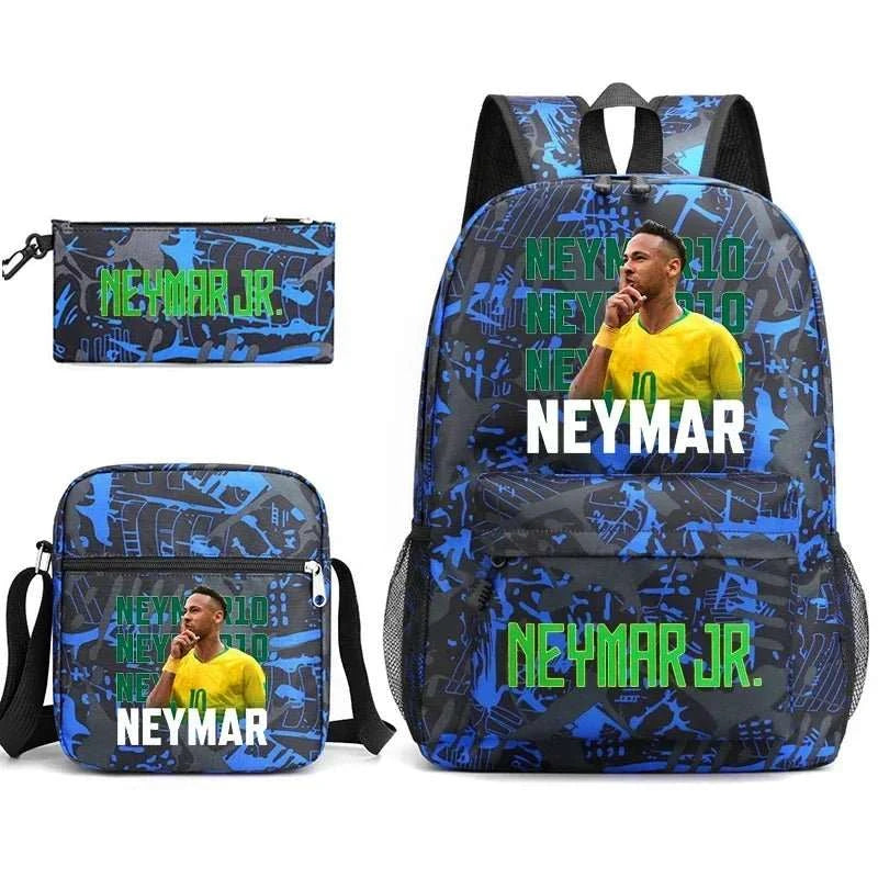 Neymar Avatar print student school bag set casual backpack pencil bag shoulder bag 3 - piece set - AMIR BAGS INDIA PRIVATE LIMITED