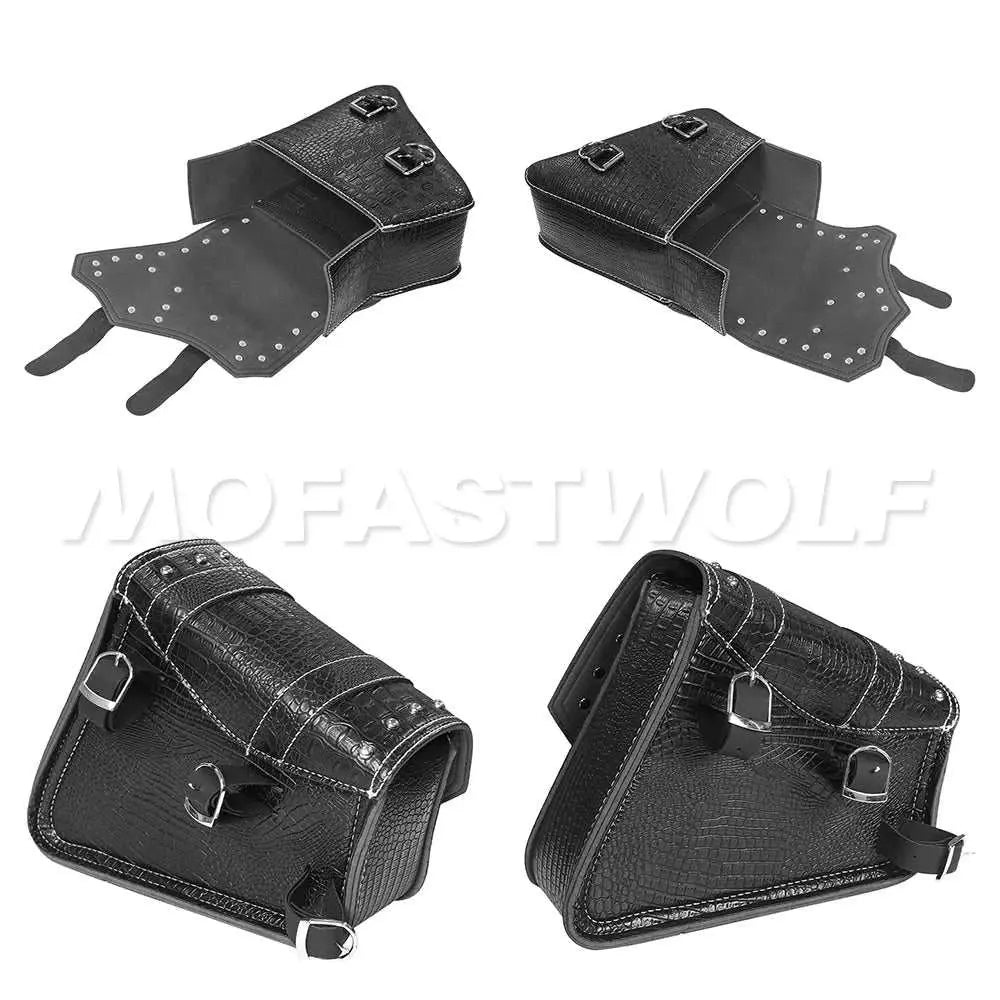 One Universal PU Leather Saddle Bag Motorcycle Luggage Motorcycle Saddlebags Saddlebags Pouch For Harley Waterproof - AMIR BAGS INDIA PRIVATE LIMITED