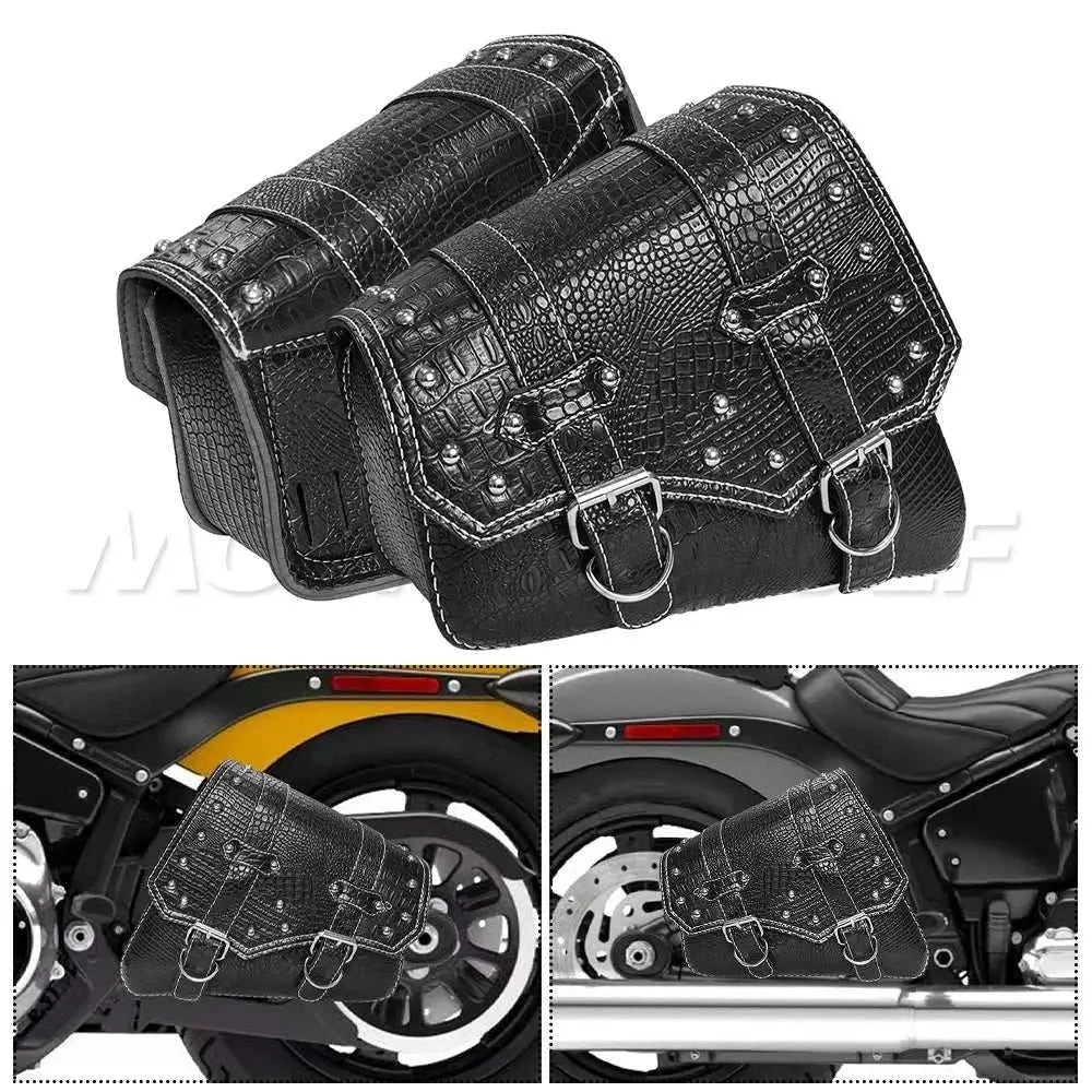 One Universal PU Leather Saddle Bag Motorcycle Luggage Motorcycle Saddlebags Saddlebags Pouch For Harley Waterproof - AMIR BAGS INDIA PRIVATE LIMITED