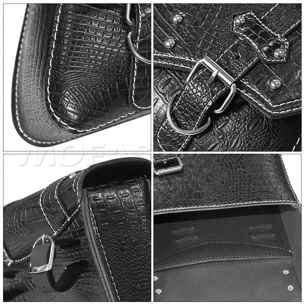 One Universal PU Leather Saddle Bag Motorcycle Luggage Motorcycle Saddlebags Saddlebags Pouch For Harley Waterproof - AMIR BAGS INDIA PRIVATE LIMITED