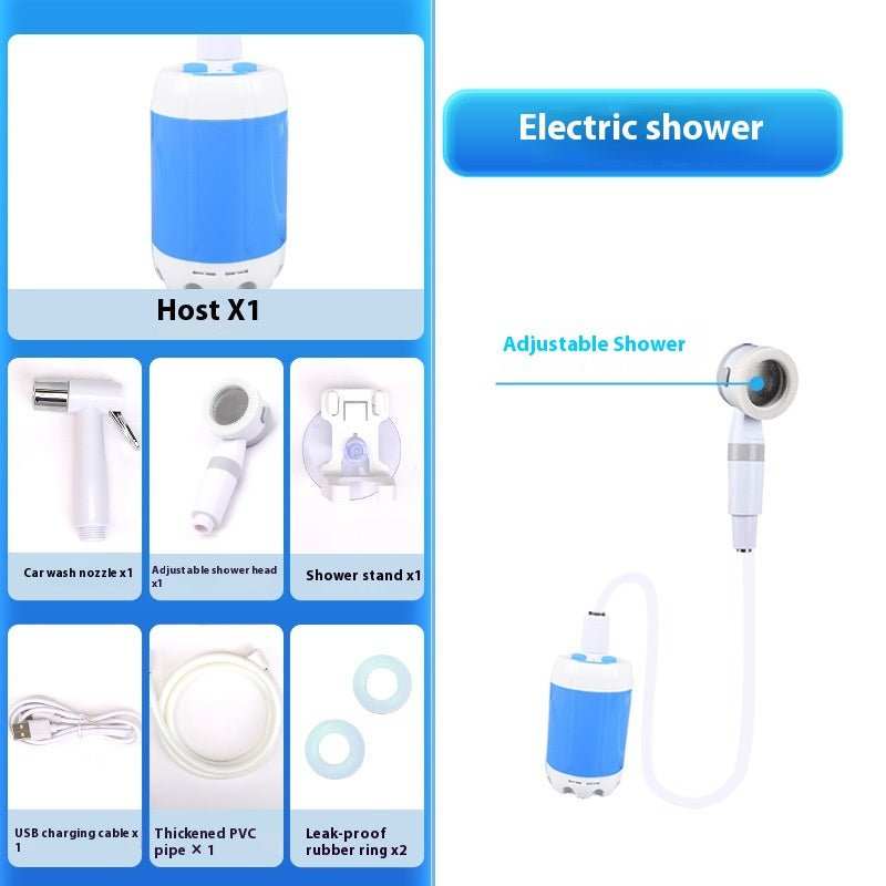 Outdoor Camping Shower Portable Electric Shower Gadgets Waterproof 5000mAh Rechargeable Battery Powered For Hiking Traveling - AMIR BAGS INDIA PRIVATE LIMITED