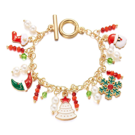 Personalized Christmas Bracelet Christmas Tree Santa Claus Pendant Bracelet For Women Jewelry - AMIR BAGS INDIA PRIVATE LIMITED