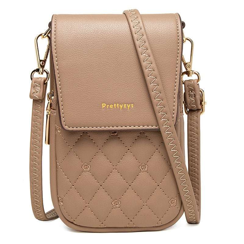 Plaid Sewing Design Mobile Phone Bags For Women Simple Buckle Multifunctional Crossbody Shoulder Bag - AMIR BAGS INDIA PRIVATE LIMITED