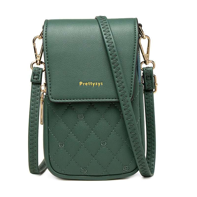 Plaid Sewing Design Mobile Phone Bags For Women Simple Buckle Multifunctional Crossbody Shoulder Bag - AMIR BAGS INDIA PRIVATE LIMITED