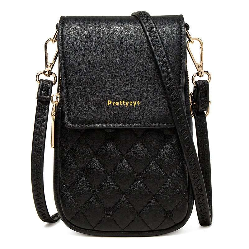 Plaid Sewing Design Mobile Phone Bags For Women Simple Buckle Multifunctional Crossbody Shoulder Bag - AMIR BAGS INDIA PRIVATE LIMITED