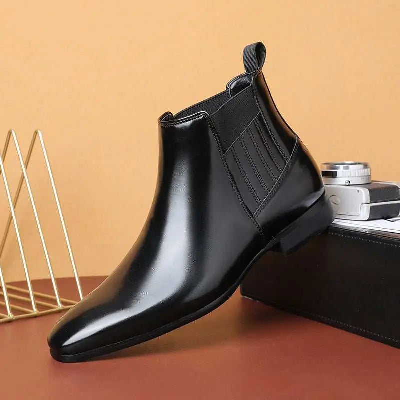 Pointed Toe Chelsea-style Boots For Men Fashion British Style Square HOverview:Unique design, stylish and beautiful.Good material, comfortable wear.A variety of colors, any choice.Product information:Pattern: solid color Lining materiaDropshipmanAMIR BAGS INDIA PRIVATE LIMITEDnull