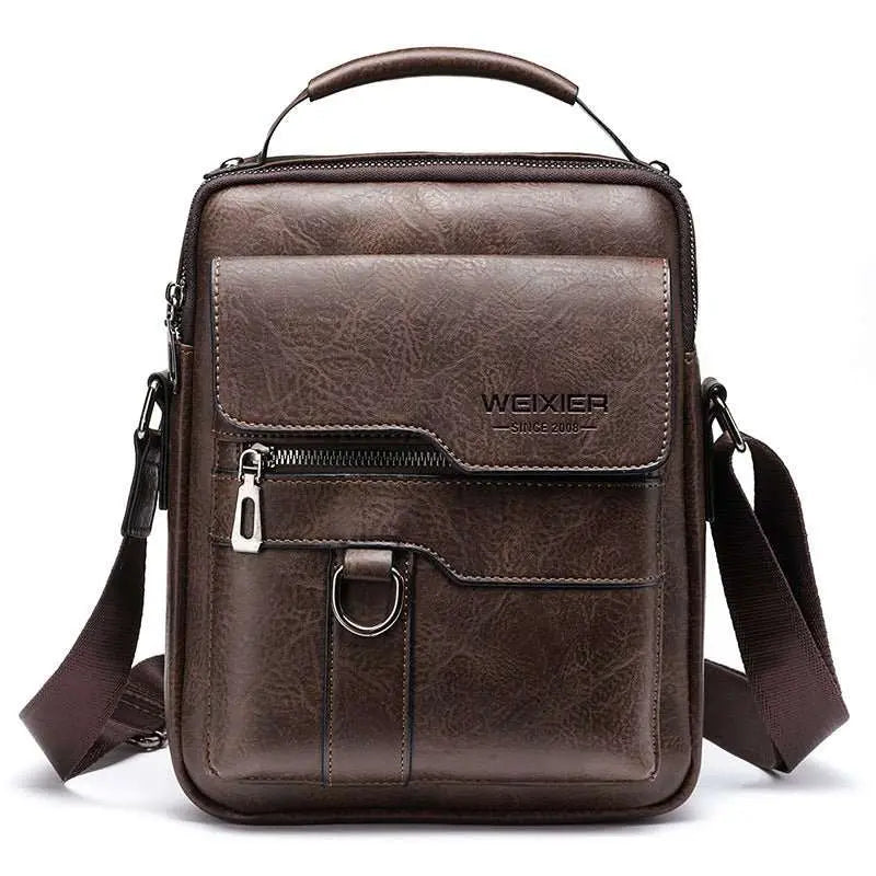 Popular Men's Messenger Bag One Shoulder Retro Business Backpack PU LeOverview:Unique design, stylish and beautiful.Good material, High quality.100% Brand New.A variety of colors, any choice.Product information:Lining texture: PolyesteDropshipmanAMIR BAGS INDIA PRIVATE LIMITEDnull