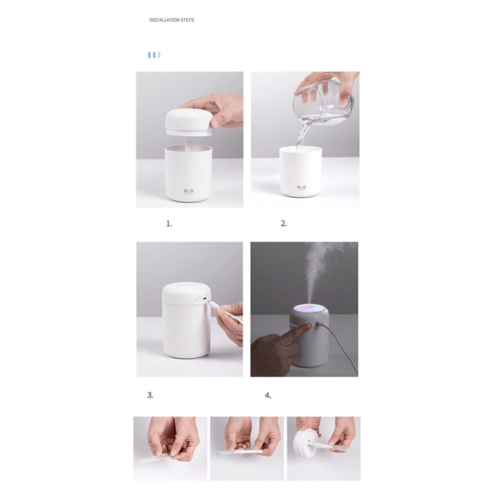 Portable Air Humidifier Aroma Essential Oil Diffuser for Car Home - AMIR BAGS INDIA PRIVATE LIMITED