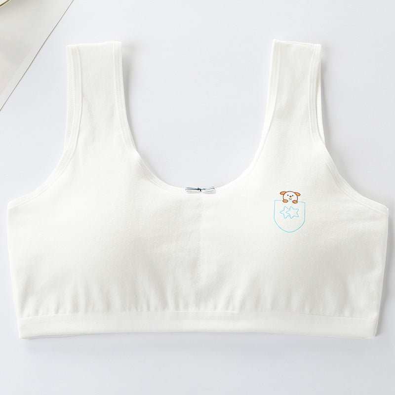 Primary Student Vest Female Junior High Girl High School Underwear Pure Cotton Bra - AMIR BAGS INDIA PRIVATE LIMITED