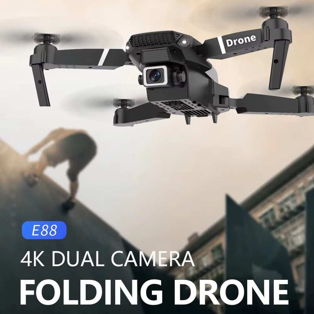 Professional Drone E88 4K Wide - Angle HD 1080P Camera Wifi FPV Height Hold Foldable RC Drone Quadrotor Helicopter Children'S Toys - AMIR BAGS INDIA PRIVATE LIMITED